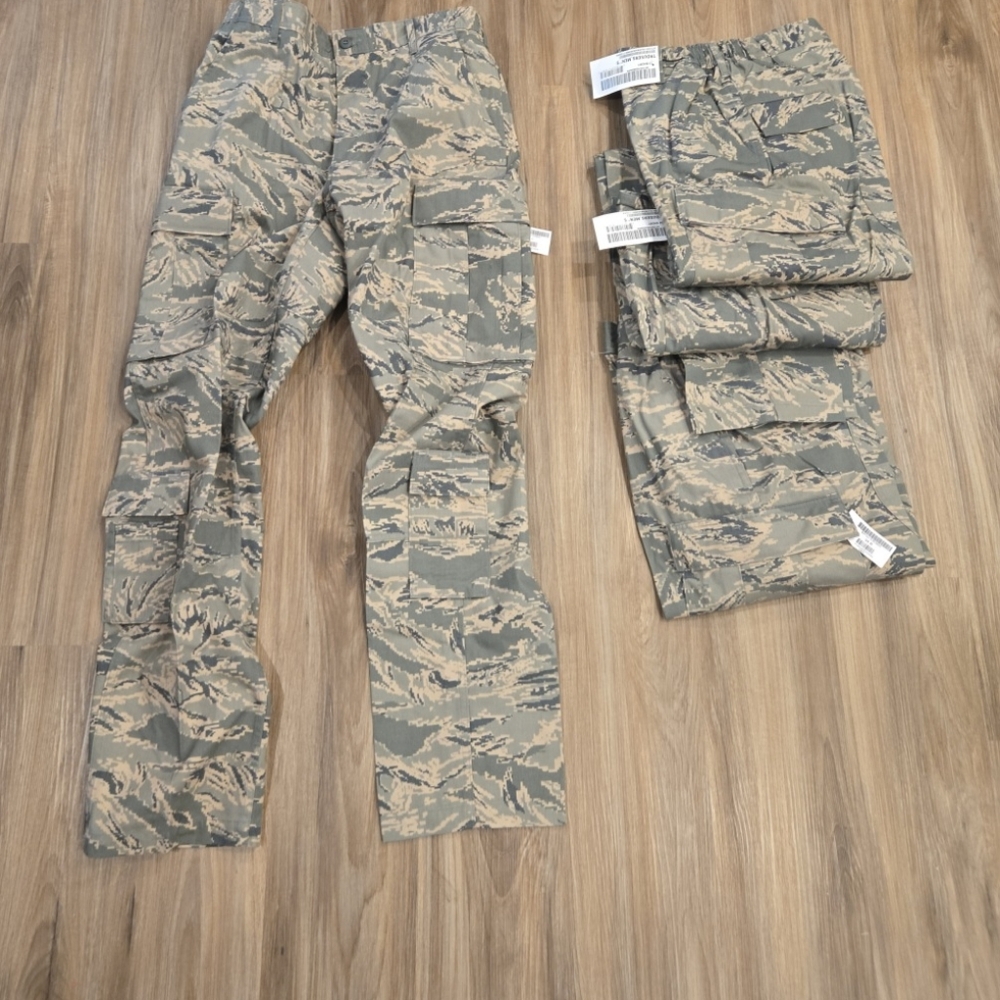 US Air Force Camo Cargo Pants Utility Trousers Combat Elastic Waist